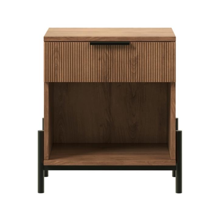 Mocha Reeded Drawer Nightstand