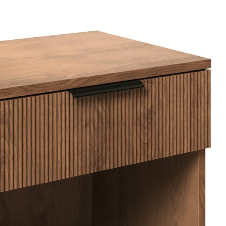Mocha Reeded Drawer Nightstand