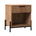 Mocha Reeded Drawer Nightstand