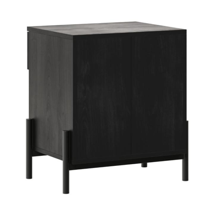 Black Reeded Drawer Nightstand