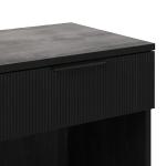 Black Reeded Drawer Nightstand
