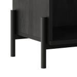 Black Reeded Drawer Nightstand