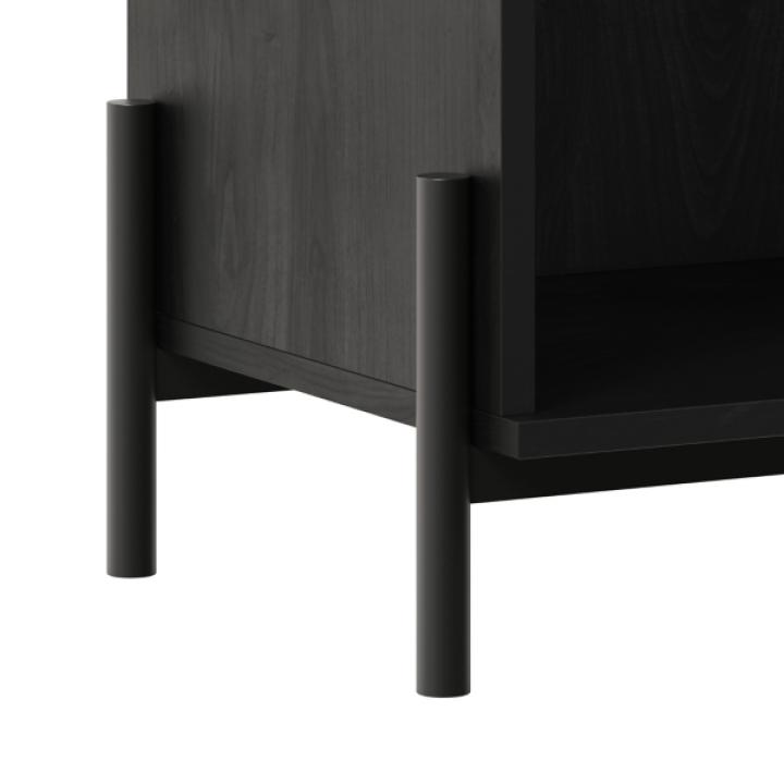 Black Reeded Drawer Nightstand