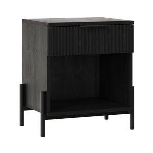 Black Reeded Drawer Nightstand