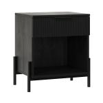 Black Reeded Drawer Nightstand