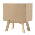 Coastal Oak Wood Mid-century Modern Nightstand