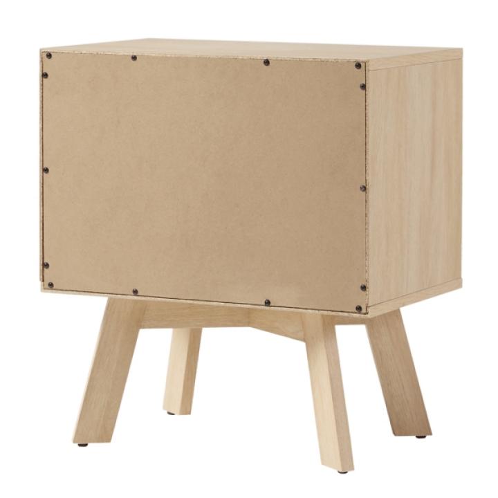 Coastal Oak Wood Mid-century Modern Nightstand