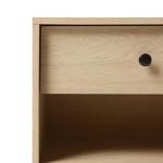 Coastal Oak Wood Mid-century Modern Nightstand