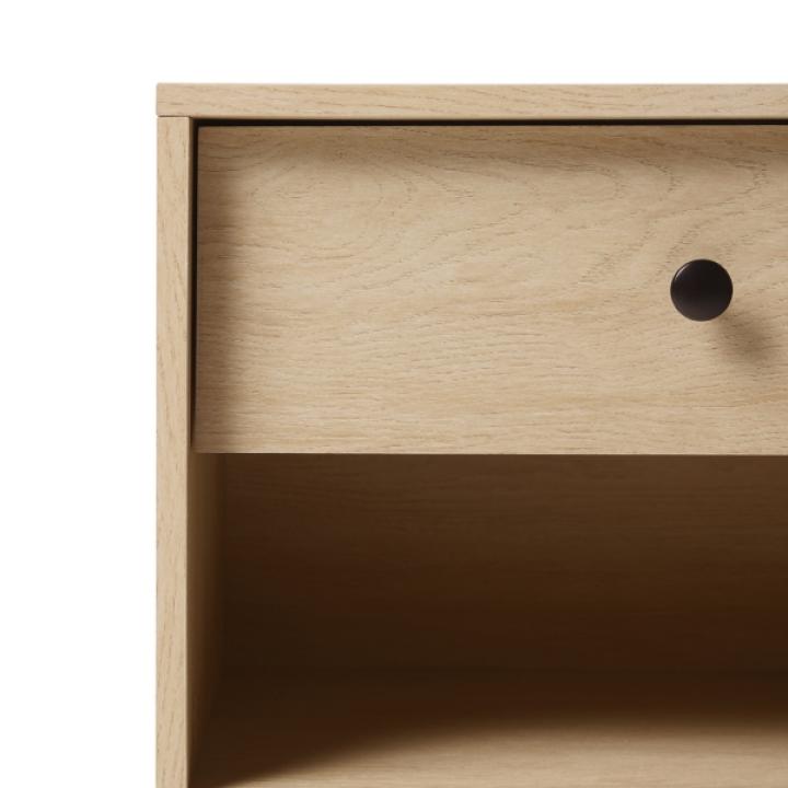Coastal Oak Wood Mid-century Modern Nightstand