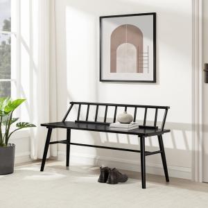 Black Wood Low Back Spindle Bench
