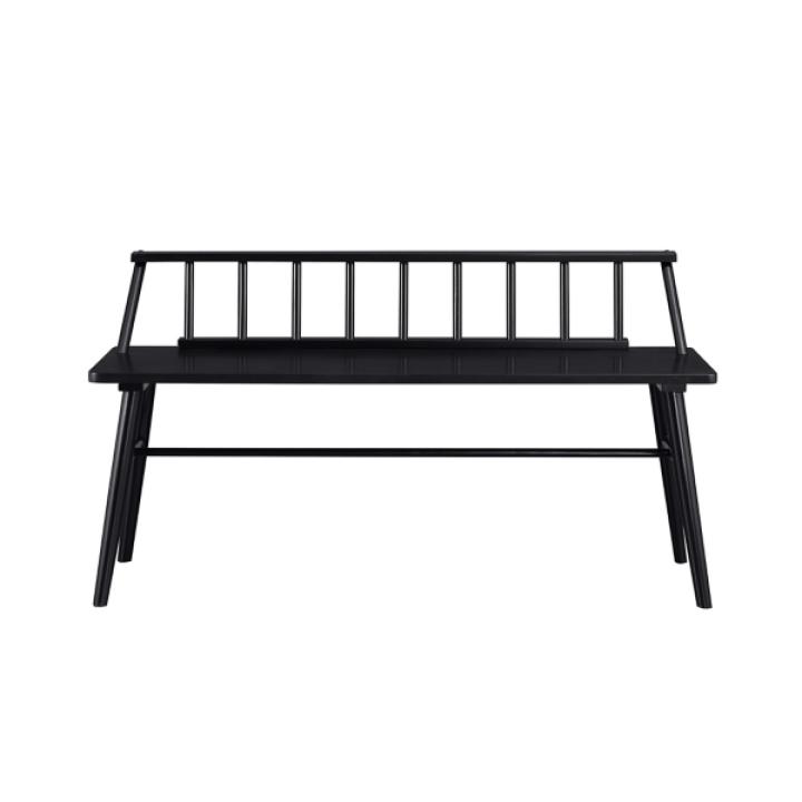 Black Wood Low Back Spindle Bench