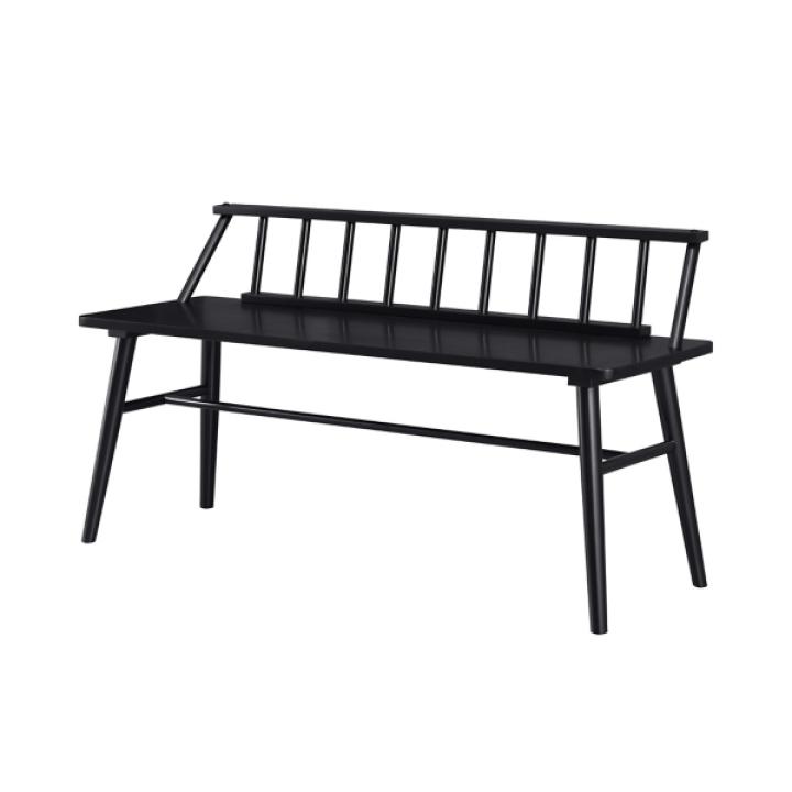 Black Wood Low Back Spindle Bench