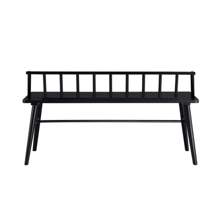 Black Wood Low Back Spindle Bench