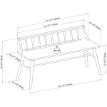 Black Wood Low Back Spindle Bench