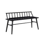 Black Wood Low Back Spindle Bench