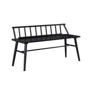 Black Wood Low Back Spindle Bench