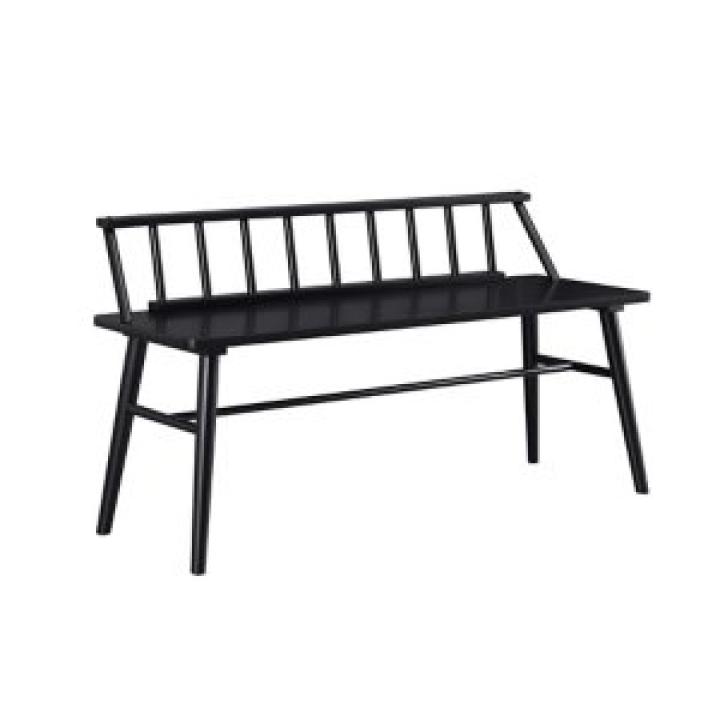 Black Wood Low Back Spindle Bench