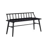 Black Wood Low Back Spindle Bench