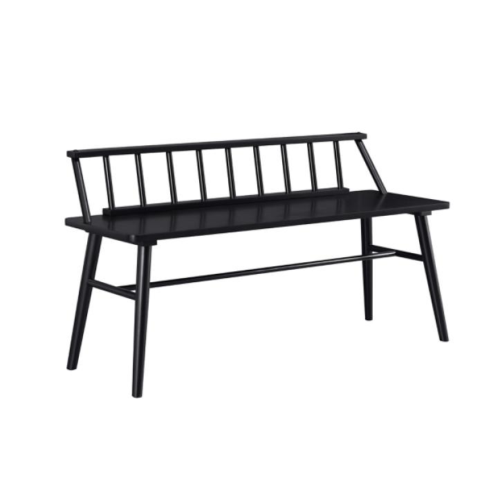 Black Wood Low Back Spindle Bench