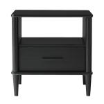 Black Wood Spindle Leg Nightstand