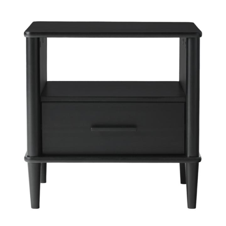 Black Wood Spindle Leg Nightstand