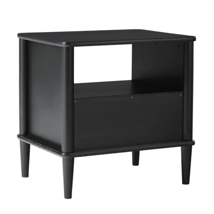 Black Wood Spindle Leg Nightstand