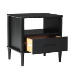 Black Wood Spindle Leg Nightstand