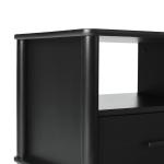 Black Wood Spindle Leg Nightstand