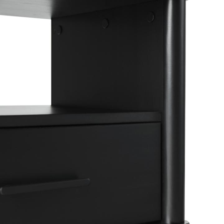 Black Wood Spindle Leg Nightstand