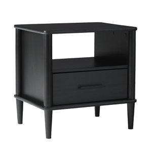 Black Wood Spindle Leg Nightstand