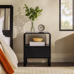 Black Wood Rounded Edge Nightstand