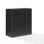 Black Wood Grain Stackable Storage Cabinet