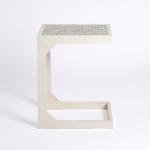 Mosaic Tile White Wood C-Table