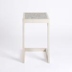 Mosaic Tile White Wood C-Table