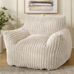 Cream Comfy Foam Lounge Chair