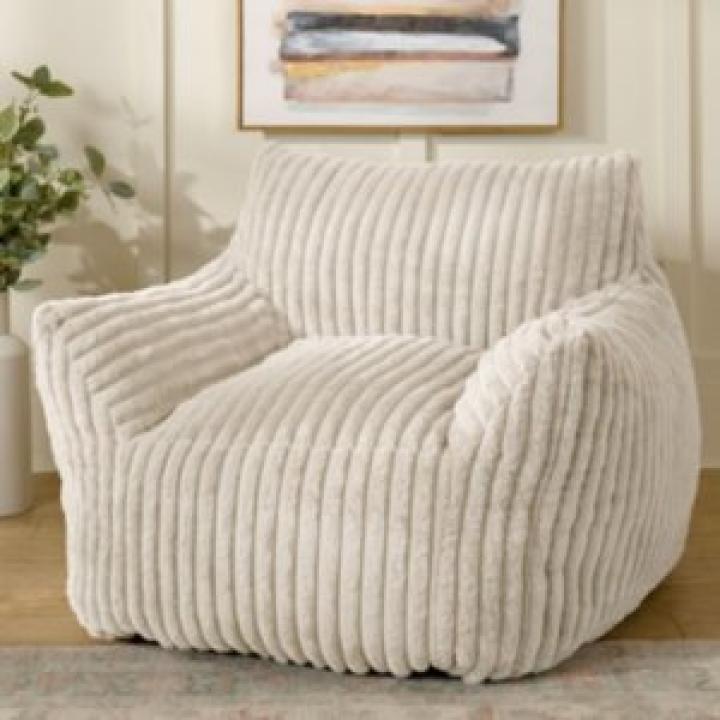 Cream Comfy Foam Lounge Chair