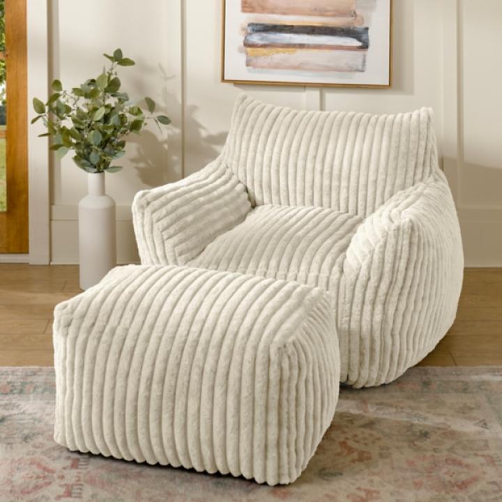 Cream Comfy Foam Lounge Chair