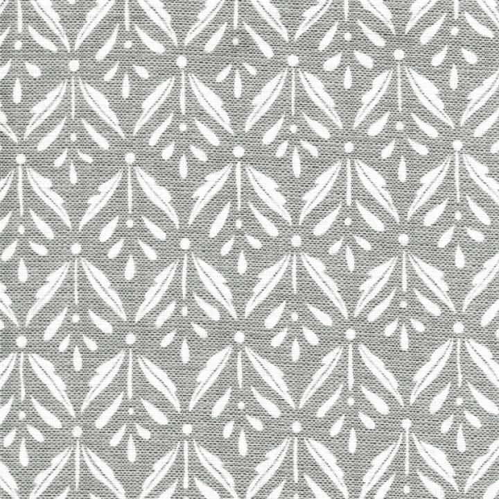 Gray Floral Upholstered Counter Stool