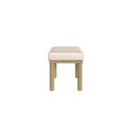 Tan Striped Upholstered Wood Leg Bench