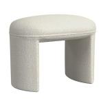 Cream Boucle Oval Upholstered Ottoman