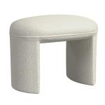 Cream Boucle Oval Upholstered Ottoman