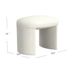 Cream Boucle Oval Upholstered Ottoman