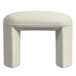 Cream Boucle Oval Upholstered Ottoman