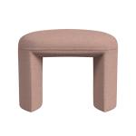 Pink Boucle Oval Upholstered Ottoman