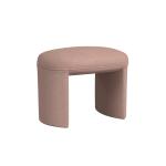 Pink Boucle Oval Upholstered Ottoman