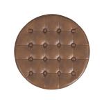 Brown Faux Leather Tufted Storage Ottoman