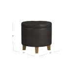 Espresso Faux Leather Tufted Storage Ottoman