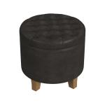 Espresso Faux Leather Tufted Storage Ottoman