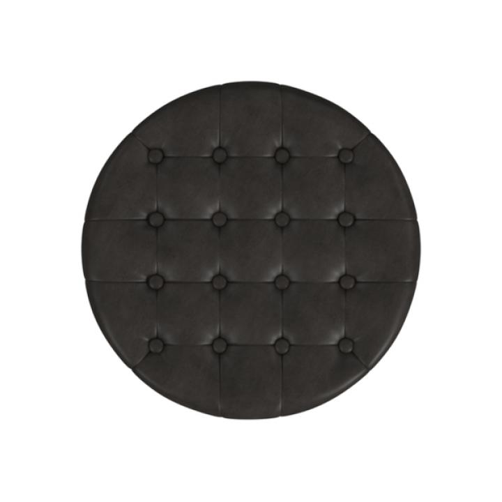 Espresso Faux Leather Tufted Storage Ottoman