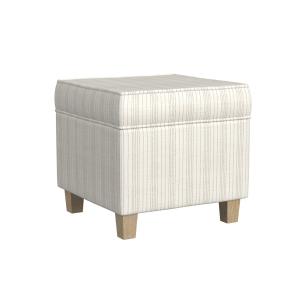Marigold Stripe Upholstered Square Storage Ottoman